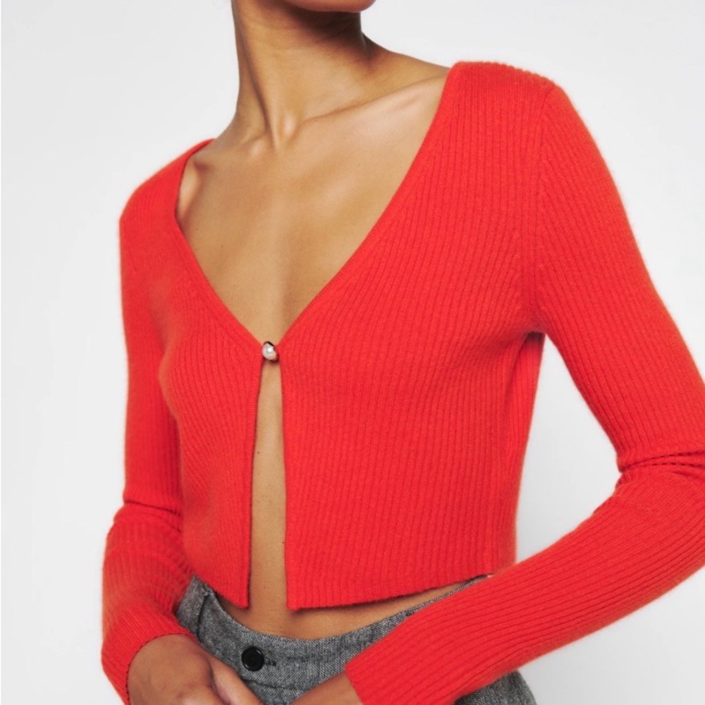 Reformation Angel Cropped Cardigan in Paprika